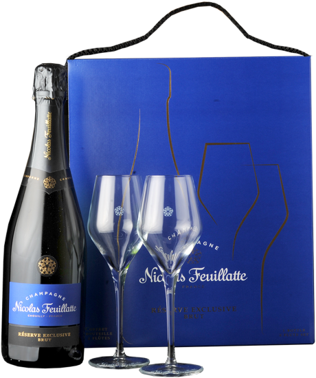 Nicolas Feuillatte Brut Réserve (en Coffret with 2 Glasses) - Champagne