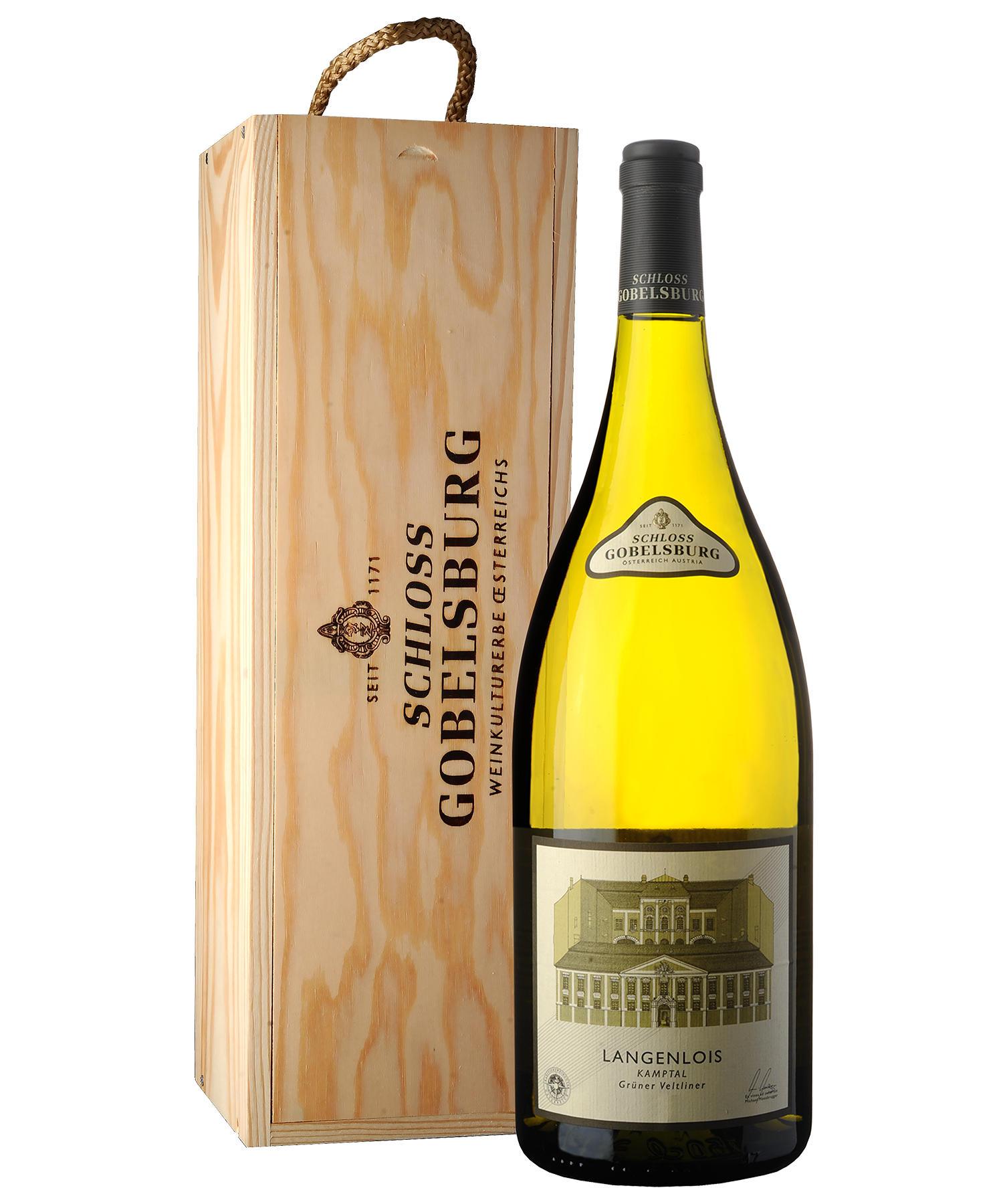 Geschenkset GV Langenlois Magnum in Original Holzkiste,